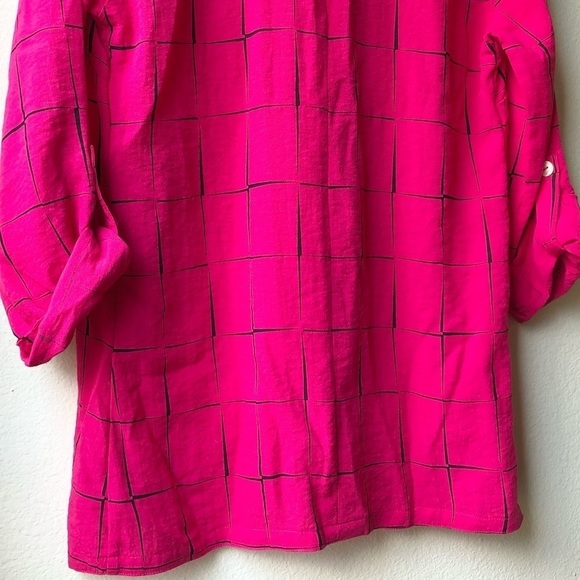 John Mark in Autographs-original Red Black Check Button Down Tunic Shirt - S - Picture 9 of 12